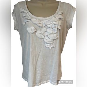 Calvin Klein White Cap Sleeve‎ Tee Shirt Women’s Petite Medium